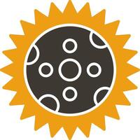 eclipse glifo dos color icono vector