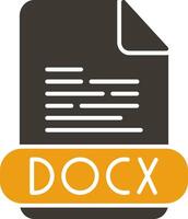 docx glifo dos color icono vector