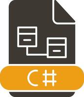 C Sharp Glyph Two Colour Icon vector