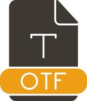 otf glifo dos color icono vector