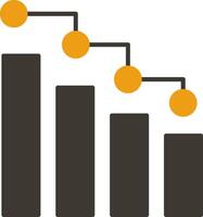 Bar Chart Glyph Two Colour Icon vector