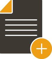 Add,File Glyph Two Colour Icon vector