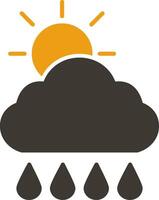 Morning,Rain Glyph Two Colour Icon vector