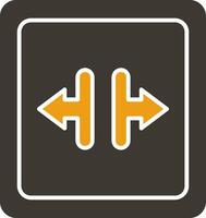 Width Glyph Two Colour Icon vector