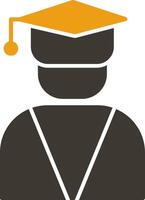 Graduate Glyph Two Colour Icon vector