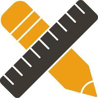 Pencil And Ruler Glyph Two Colour Icon vector