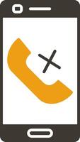 Missed Call Glyph Two Colour Icon vector