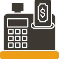 Cash Register Glyph Two Colour Icon vector