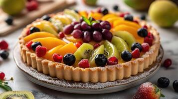 AI generated Ramadan Fruit Tart - A Sweet and Tangy Delight for Dessert photo