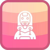 Robot Glyph Squre Colored Icon vector