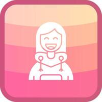 Happy Glyph Squre Colored Icon vector