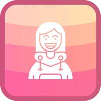 Smile Glyph Squre Colored Icon vector