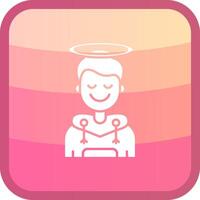 Angel Glyph Squre Colored Icon vector