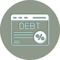 icono de vector de deuda