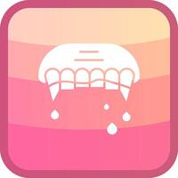 Teeth Glyph Squre Colored Icon vector