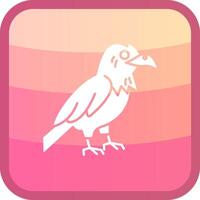 Raven Glyph Squre Colored Icon vector