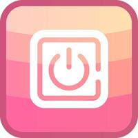 Power on Glyph Squre Colored Icon vector