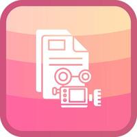 Video Glyph Squre Colored Icon vector