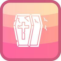 Coffin Glyph Squre Colored Icon vector