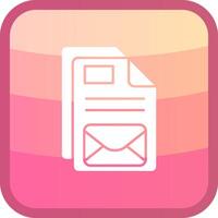 Email Glyph Squre Colored Icon vector