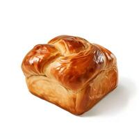 AI generated Isolated Brioche on White Background photo