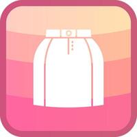 Mini skirt Glyph Squre Colored Icon vector