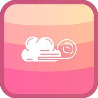 Wind cloud Glyph Squre Colored Icon vector