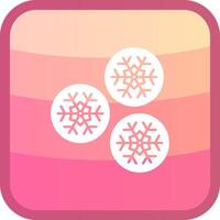 bola de nieve glifo cuadrar de colores icono vector