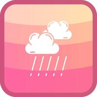 Rain Glyph Squre Colored Icon vector