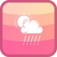 rain Glyph Squre Colored Icon vector