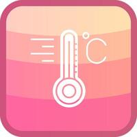 temperatura glifo cuadrar de colores icono vector