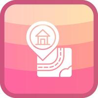 Home Glyph Squre Colored Icon vector