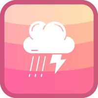 Thunder strom Glyph Squre Colored Icon vector