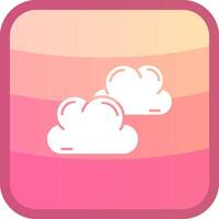 Cloud Glyph Squre Colored Icon vector