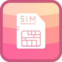 Sim Glyph Squre Colored Icon vector