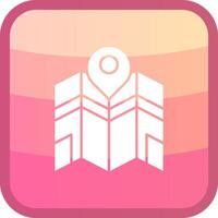 Map Glyph Squre Colored Icon vector