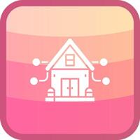 House Glyph Squre Colored Icon vector