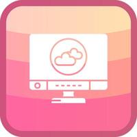 Cloud Glyph Squre Colored Icon vector