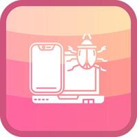 Bug Glyph Squre Colored Icon vector