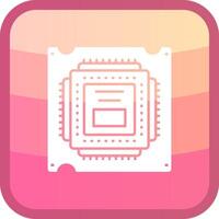 Processor Glyph Squre Colored Icon vector