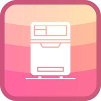 Fridge Glyph Squre Colored Icon vector