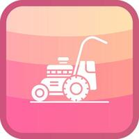 Mower Glyph Squre Colored Icon vector