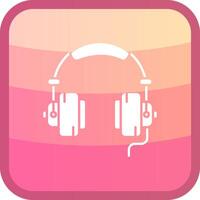 Headphone Glyph Squre Colored Icon vector