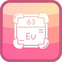 Europium Glyph Squre Colored Icon vector