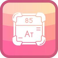 Astatine Glyph Squre Colored Icon vector