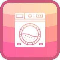 Laundry Glyph Squre Colored Icon vector