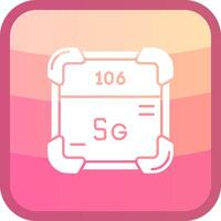 Seaborgium Glyph Squre Colored Icon vector