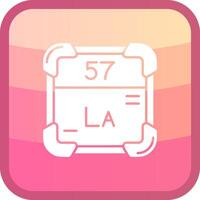 Lanthanum Glyph Squre Colored Icon vector