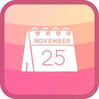 25th of November Glyph Squre Colored Icon vector