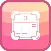 Lithium Glyph Squre Colored Icon vector